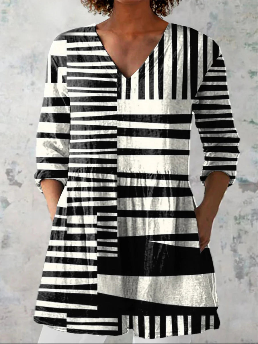 Julie | Long Blouse with V-Neck