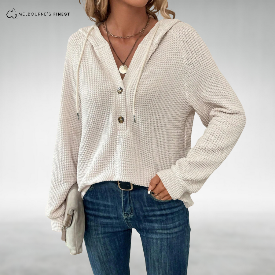 Mila™ Textured Button Hoodie