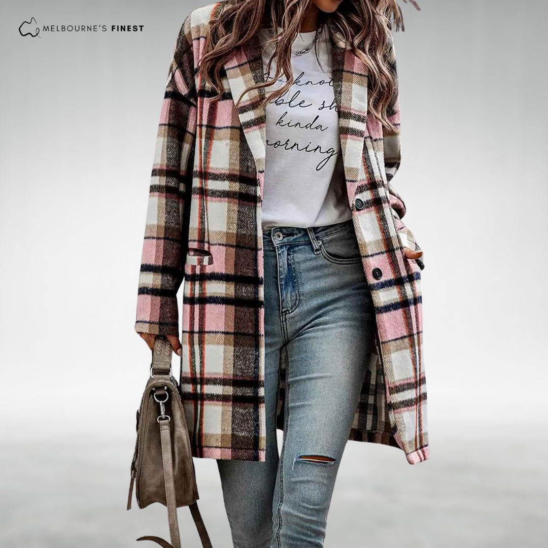 Alexandra™ Elegant Checked Coat
