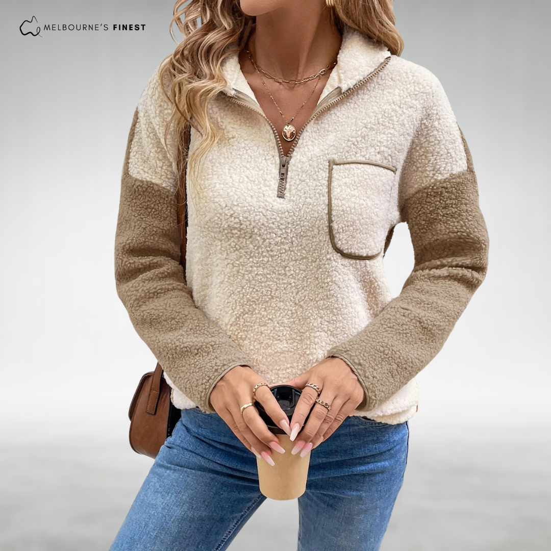 Sandra™ Cozy Teddy Half-Zip Jumper