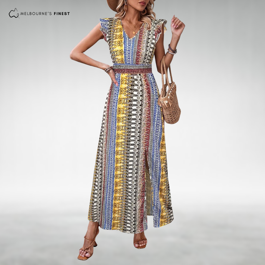 Elona™ Boho V-Neck Maxi Dress