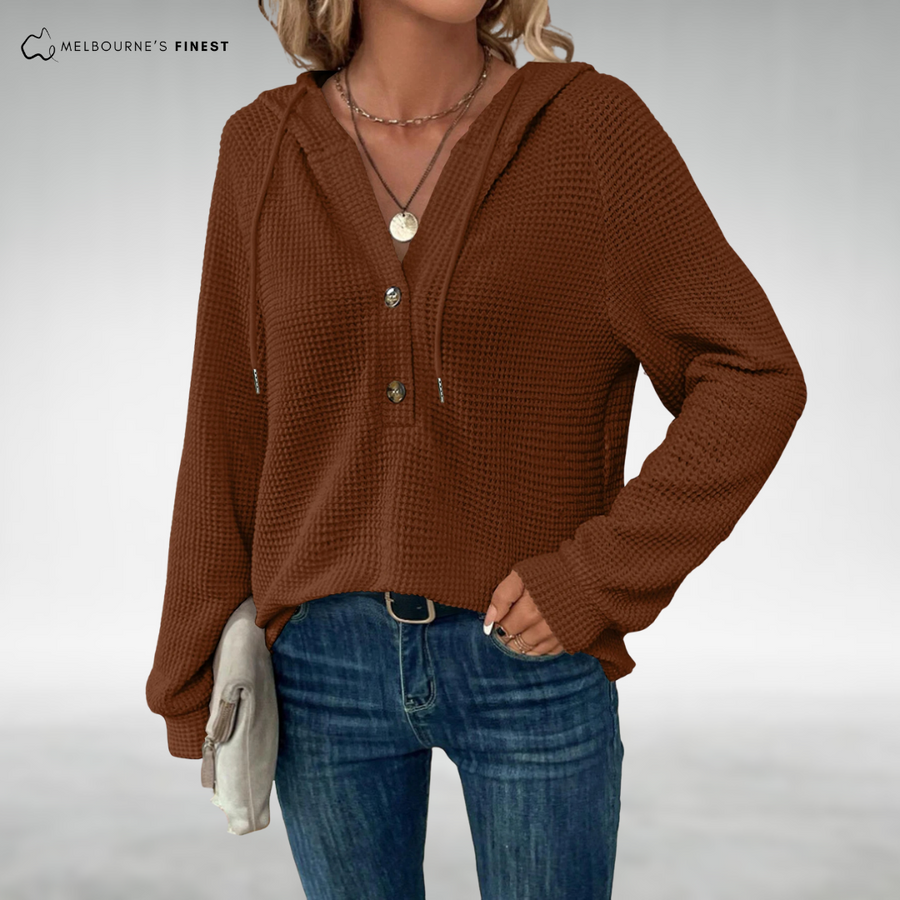 Mila™ Textured Button Hoodie