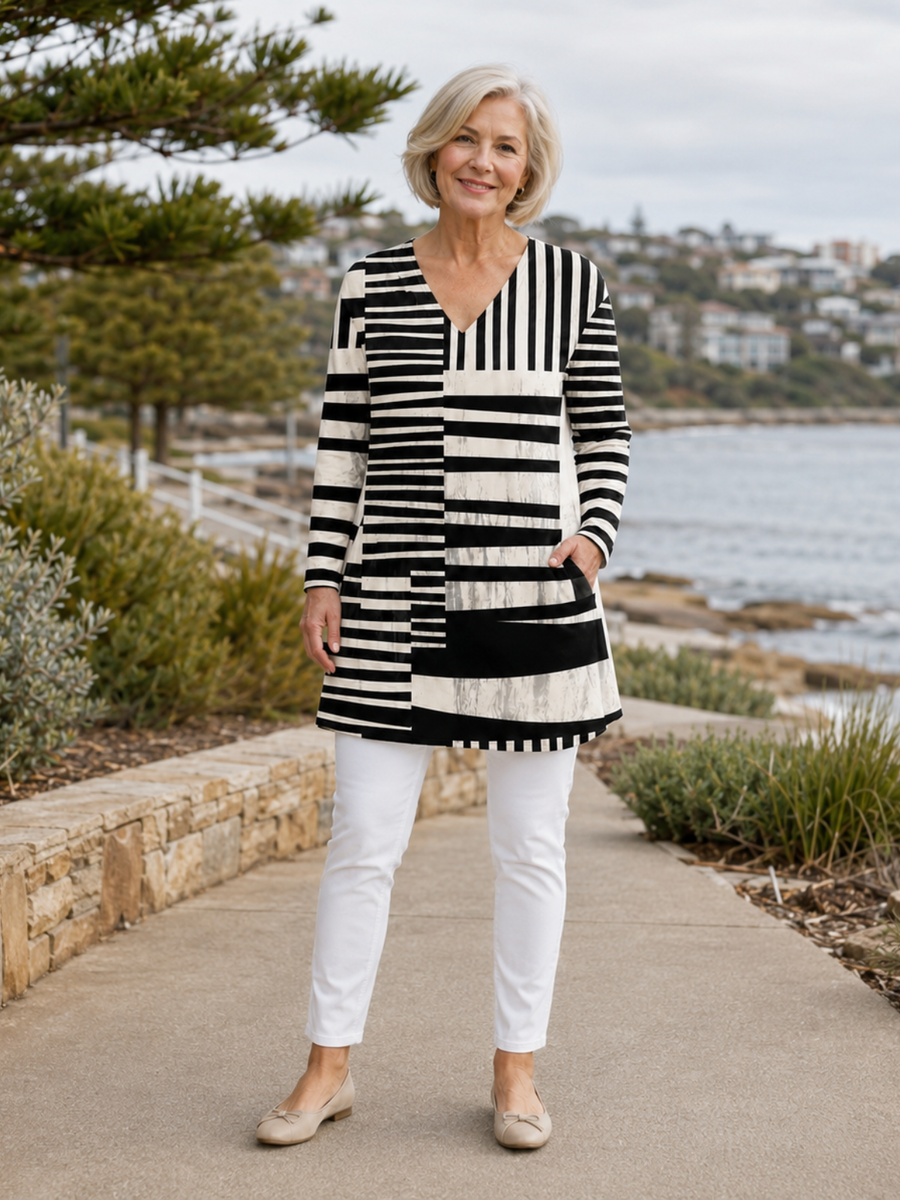 Sienna | Long Blouse with V-Neck