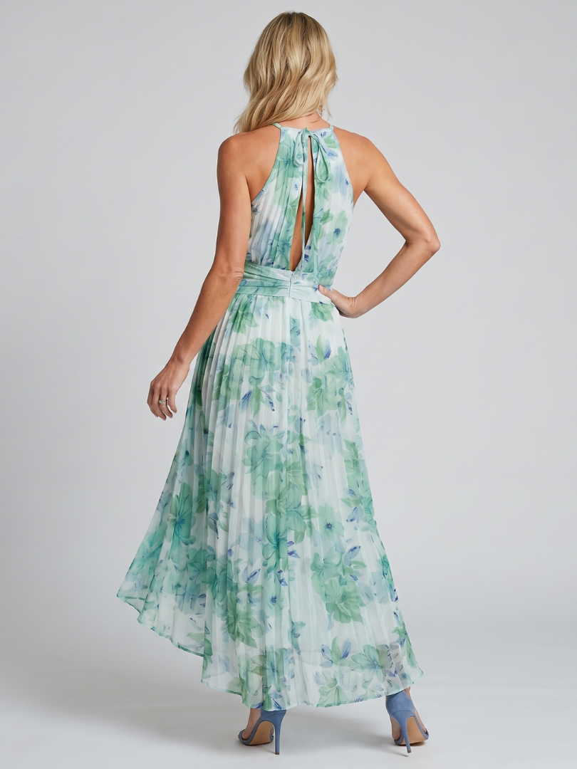 Portia | Soft Floral Pattern Midi Dress