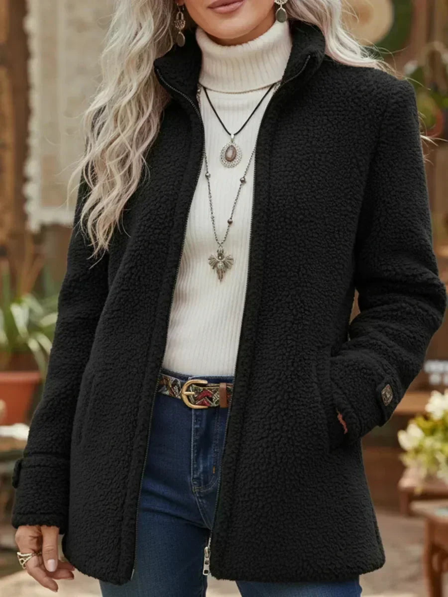 Adina Mid-Length Jacket with Zipper